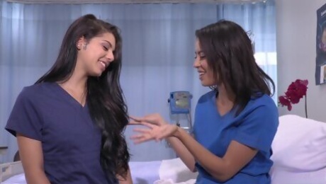 Alluring Nurses Gina Valentina And Maya Bijou go lesbian